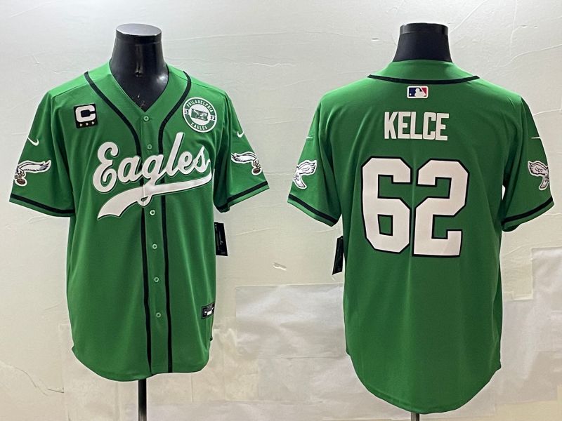 Men Philadelphia Eagles 62 Kelce Green three generations Jointly Name 2025 Nike Limited NFL Jersey style 3